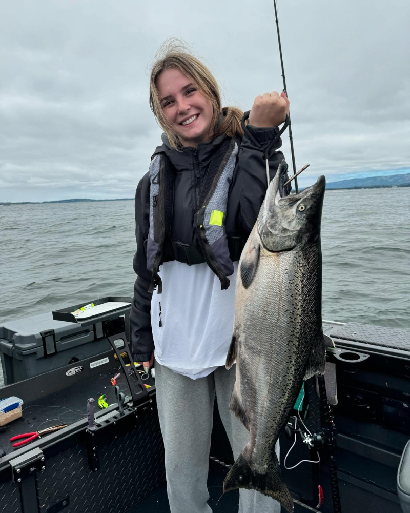 Montana catch their first Salmon.